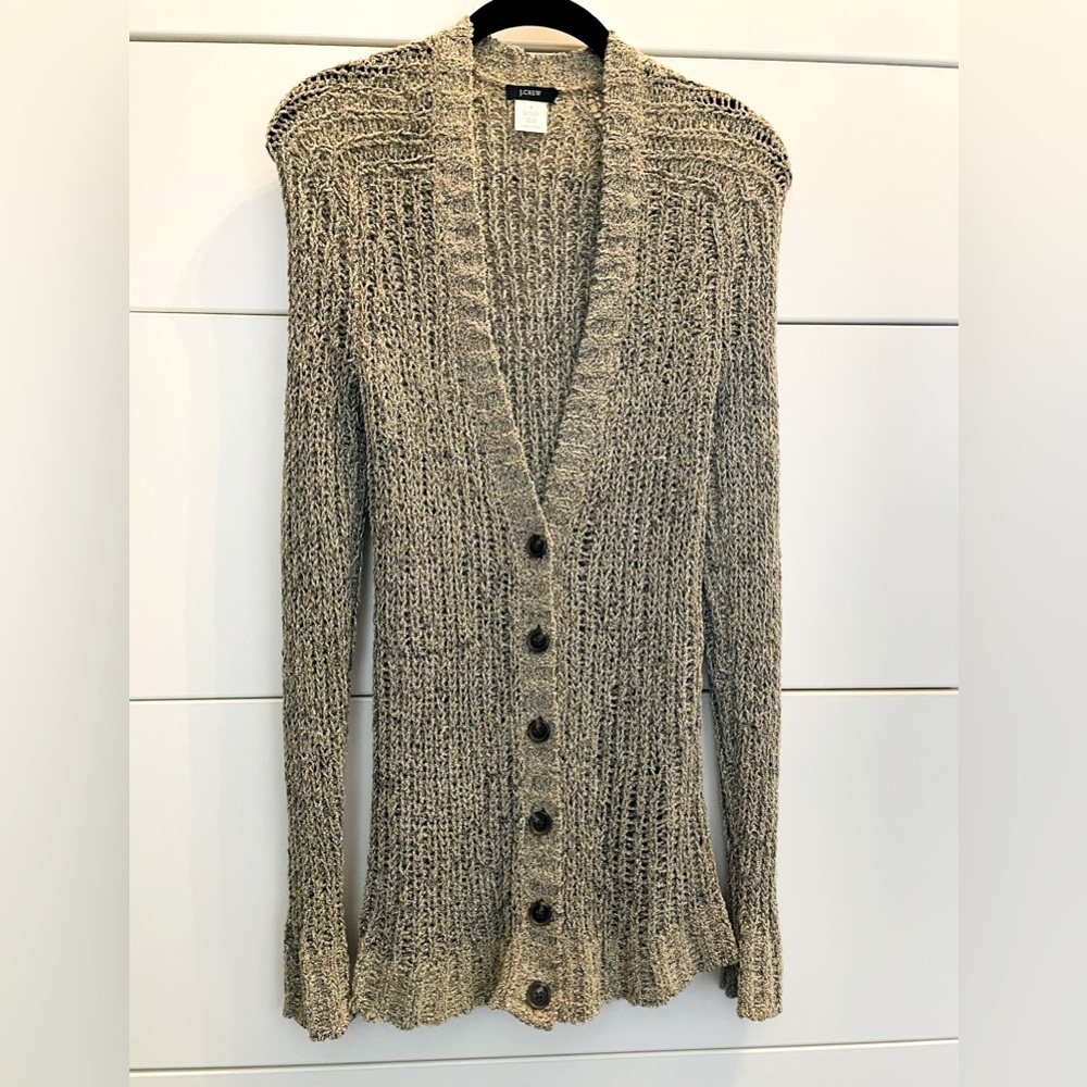J Crew Metallic Beach Shimmer Cardigan. Like new. Small